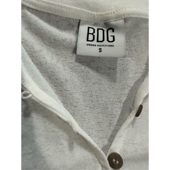 BDG Urban Outfitters Womens White sheer Tie Button Up Shirt small - Picture 6 of 9